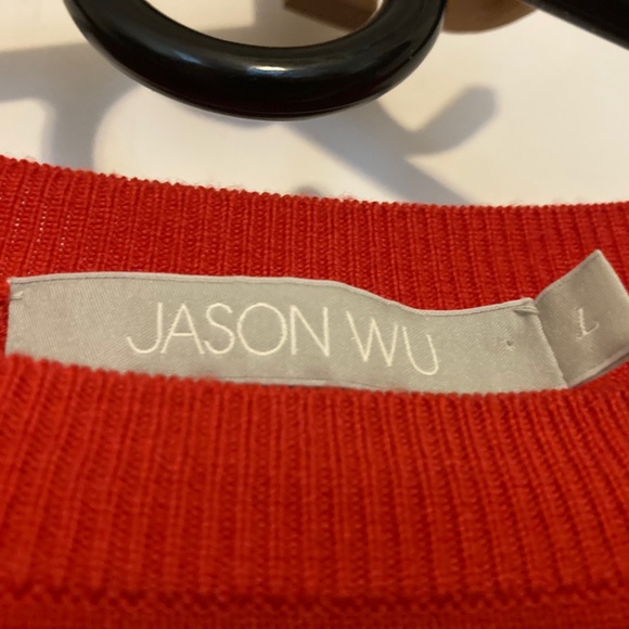 Jason Wu Merino and Mesh Striped Sweater - Picture 3 of 5